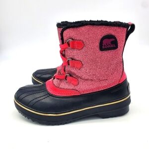 Sorel Shoes 6 Youth Girl's Tivoli Waterproof Outdoor Winter Boots Glitter Pink